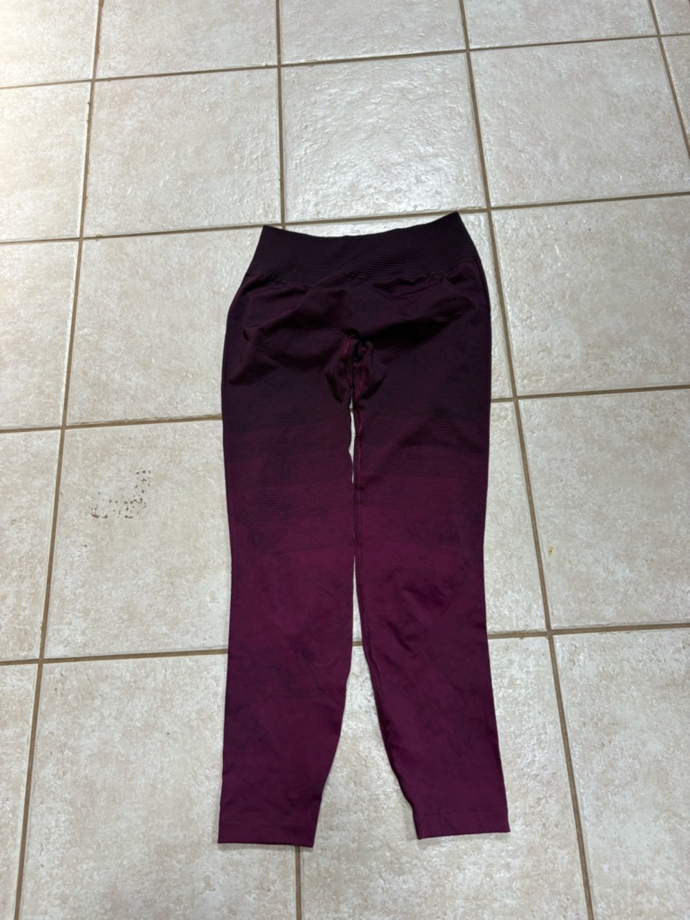 lululemon athletica Striped Plum and Black Leggings